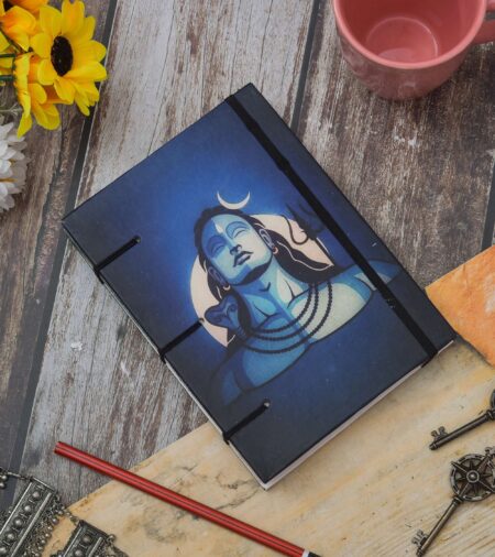 Handmade Printed Cardboard Journal Diary with String Closure Unruled 200 Pages Notepad Personal Diaries for Men and Women -1