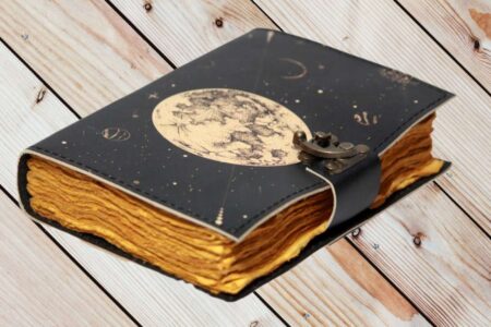 Genuine Leather Diary | Vintage Handmade Leather Journal | Premium Antique LOCK Closure | 200 Handmade Deckle Edge Antique Pages -12