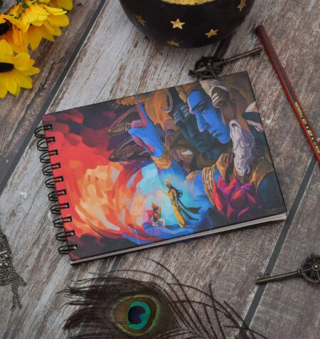 Handmade Classic Krishna Printed Cardboard Writing sketching Diary for Different Purposes
