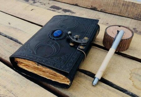 Genuine Leather Diary | Vintage Handmade Leather Journal | Premium Antique LOCK Closure | 200 Handmade Deckle Edge Antique Pages -9