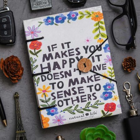 Handmade Printed Cardboard Journal Diary with Buckle Lock | 200 Pages Notepad For Men and Women DIARY-03