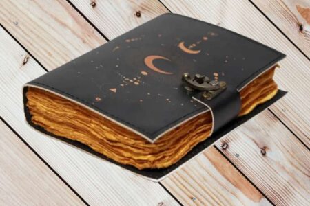 Genuine Leather Diary | Vintage Handmade Leather Journal | Premium Antique LOCK Closure | 200 Handmade Deckle Edge Antique Pages -14