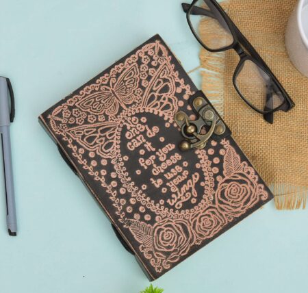 Genuine Leather Diary | Vintage Handmade Leather Journal | Premium Antique LOCK Closure | 200 Handmade Deckle Edge Antique Pages -25