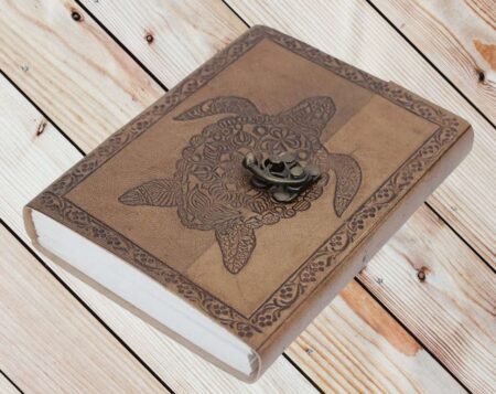 Leather Journal Diary with metal lock vintage Journal handmade 200 pages white unruled|travel Diary|personal journal -15